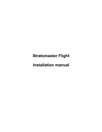 Stratomaster Flight Installation manual - MGL Avionics