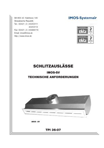 SCHLITZAUSLÃƒÂ„SSE - IMOS-Systemair sro