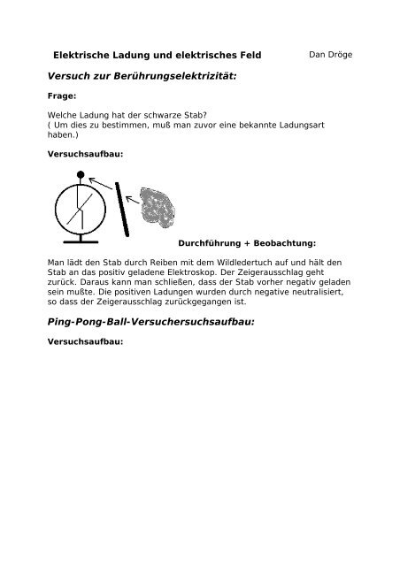 Elektrische Ladung und elektrisches Feld - Gymnasium Horkesgath