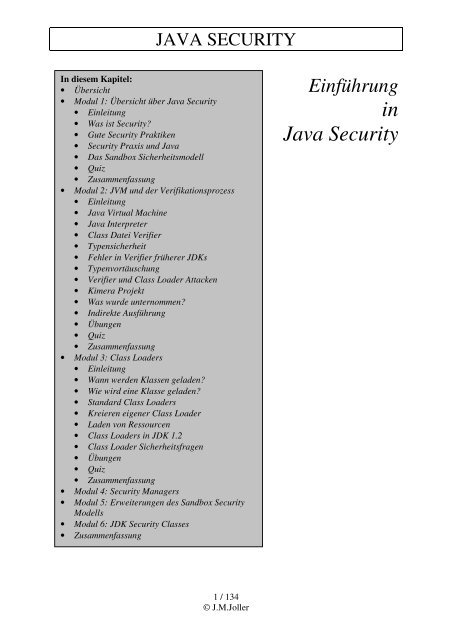 in Java Security - Joller-Voss
