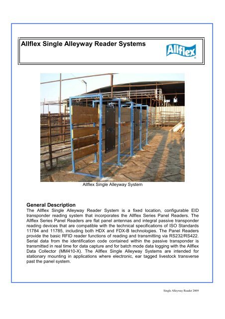 Allflex Single Alleyway Reader Systems - Canadian Cattle ...