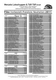 vb Piko Neuheiten 2011 - Menzels Lokschuppen