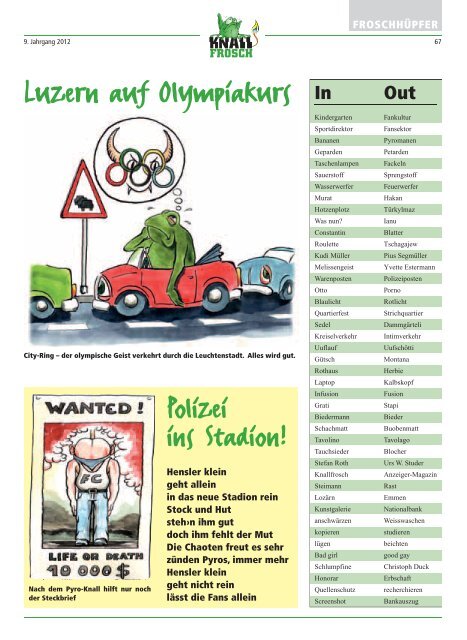 KnallFrosch 2012 - Das olympische Pamphlet über Huerenaffe und Co. 