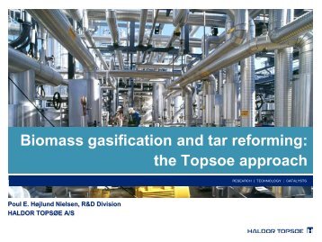 Tar Reforming The Topsoe Approach - Bioenergi