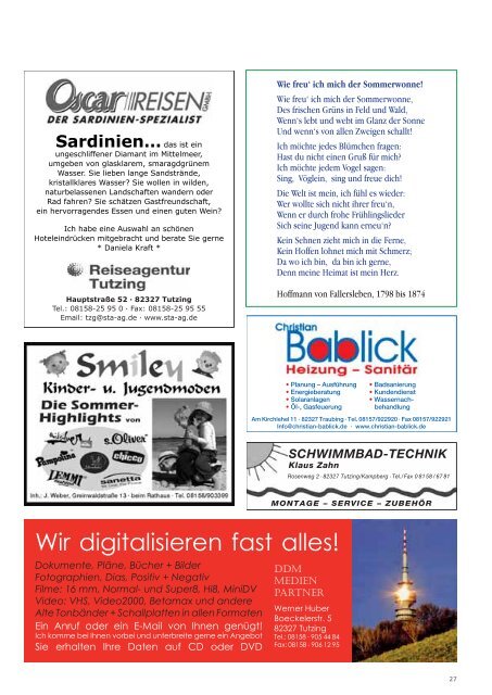 Download Heft 07 / Juli 2011 - Tutzinger Nachrichten