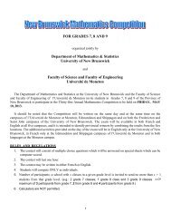 FOR GRADES 7, 8 AND 9 Department of Mathematics & Statistics ...