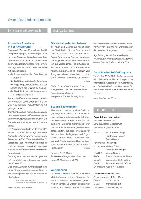 Gerontologie Information 2010-4 (PDF) - SGG-SSG