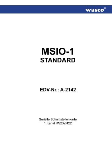 MSIO-1 STANDARD EDV-Nr.: A-2142 - Messcomp Datentechnik ...