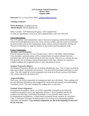 Ideas for McNair Spring 2005 - Division of Undergraduate Education