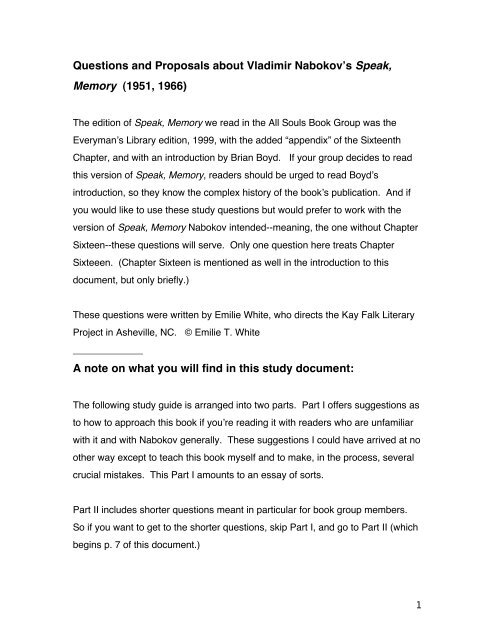 Speak Memory Vladimir Nabokov Pdf