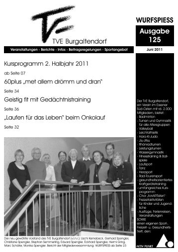 WURFSPIESS Ausgabe 125 - TVE Burgaltendorf