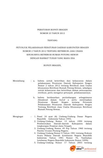 PERBUP 2012 TENTANG JUKLAK PERDA NO 2 TAHUN 2012.pdf