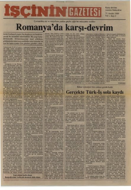 İşçinin Gazetesi, Yıl 1, Sayı 2 - TKP