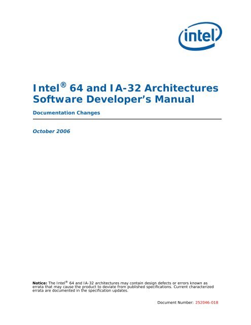 Intel 64 and IA-32 Architectures Software Developer's Manual