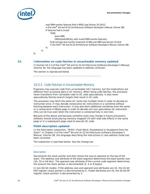 Intel 64 and IA-32 Architectures Software Developer's Manual