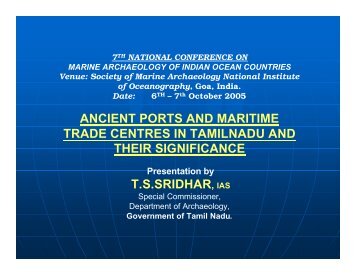 ancient ports and maritime trade centres in tamilnadu and their ...