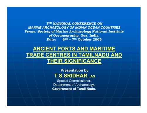ancient ports and maritime trade centres in tamilnadu and their ...