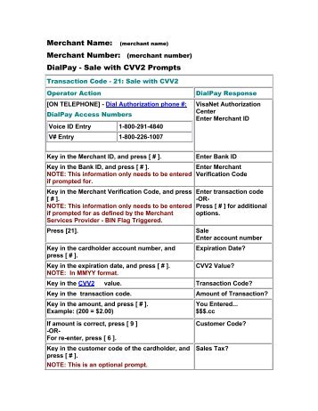 voice authorization ouick reference-guide - United Bank Card