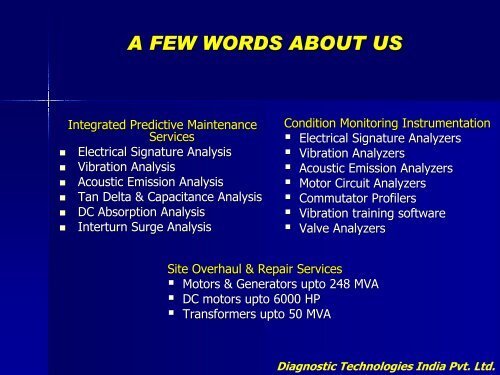 on-line condition monitoring of motors using ... - AREVA NP Inc.