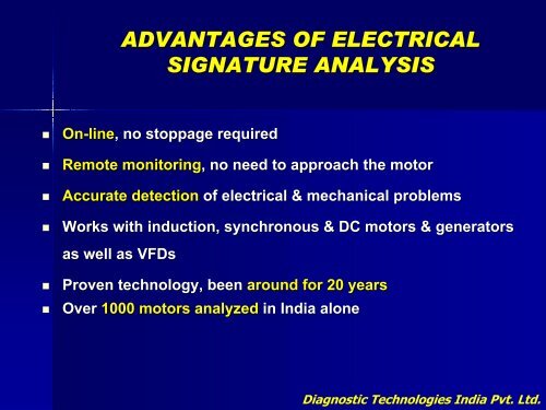 on-line condition monitoring of motors using ... - AREVA NP Inc.