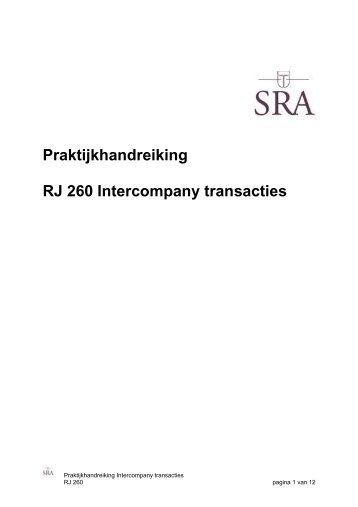 Praktijkhandreiking RJ 260 Intercompany transacties - Foederer DFK