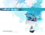 Pandora ad Specs