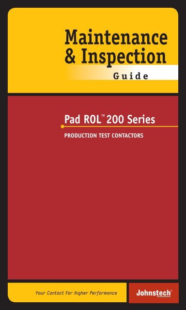 Pad ROLâ ¢200 Series - Johnstech