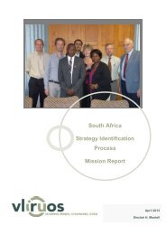 The Country Identification mission report South Africa - VLIR-UOS