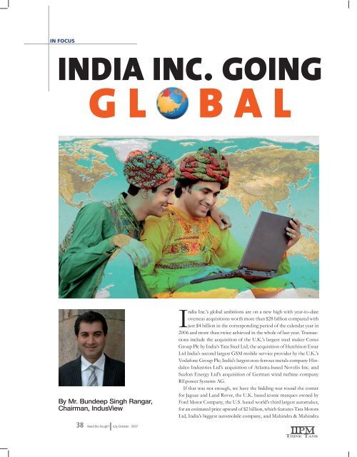 india going global.indd - The IIPM Think Tank