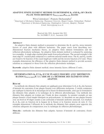 Adaptive finite element method to determine ki and kii of crack plate ...