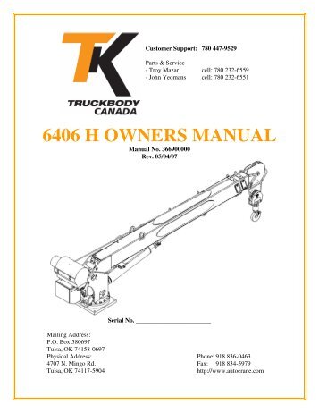 6406 H OWNERS MANUAL