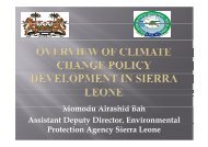 Overview of climate change policy development in Sierra Leone