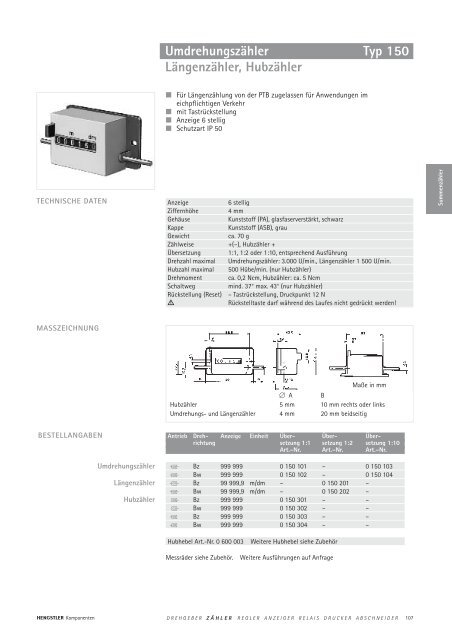 Technische Daten - sensor instruments