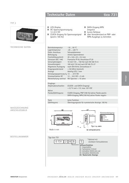 Technische Daten - sensor instruments