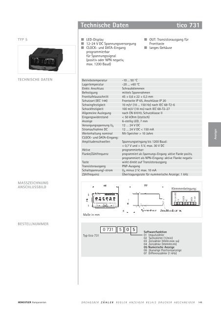 Technische Daten - sensor instruments