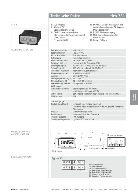 Technische Daten - sensor instruments