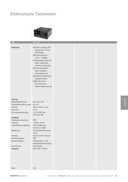 Technische Daten - sensor instruments