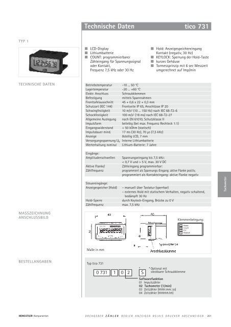 Technische Daten - sensor instruments