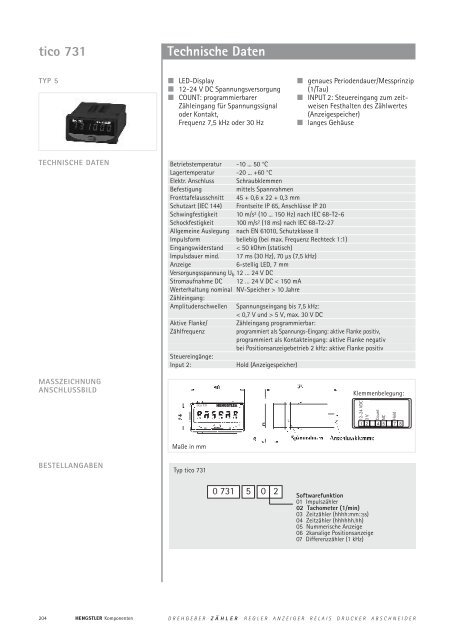 Technische Daten - sensor instruments