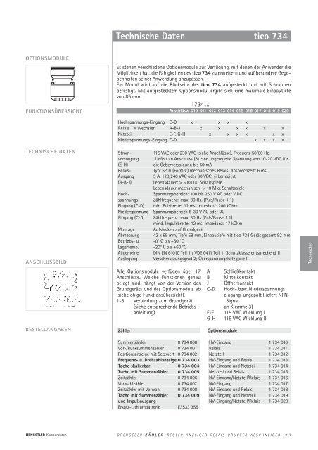 Technische Daten - sensor instruments