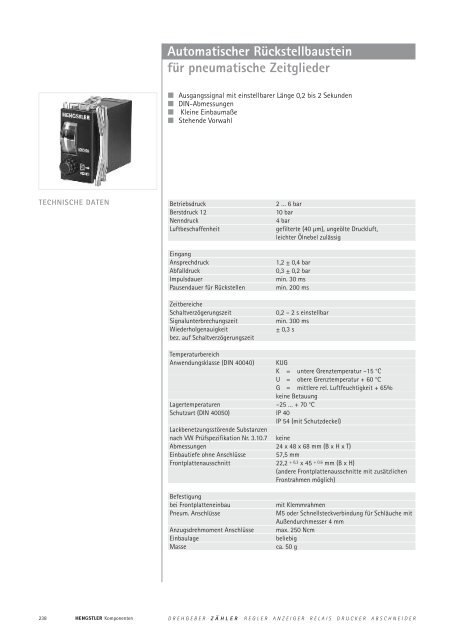 Technische Daten - sensor instruments