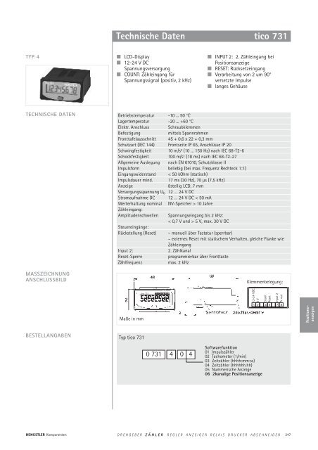 Technische Daten - sensor instruments