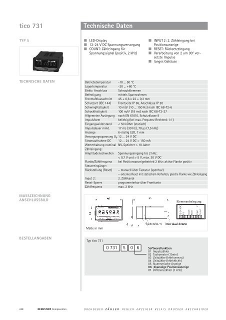 Technische Daten - sensor instruments