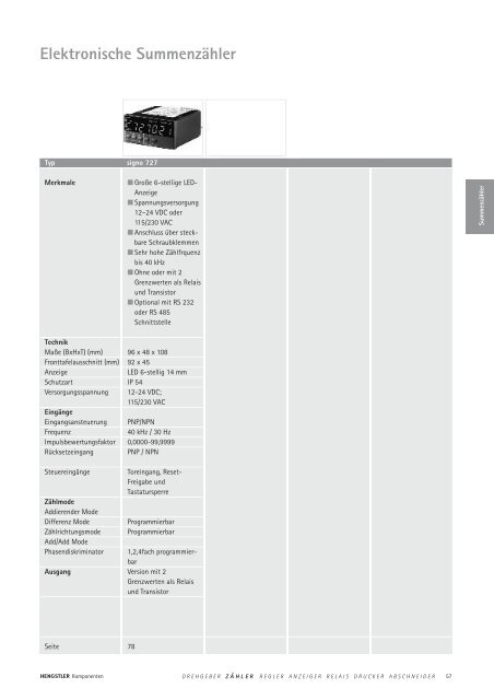 Technische Daten - sensor instruments