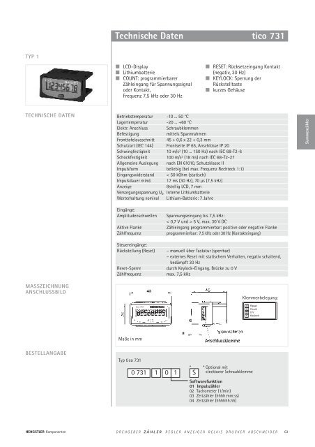 Technische Daten - sensor instruments