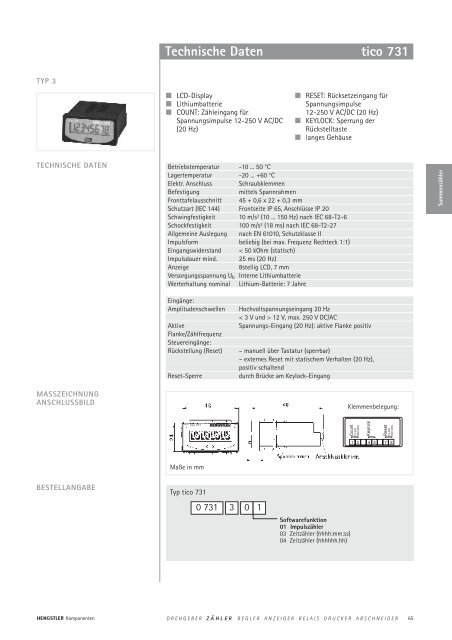 Technische Daten - sensor instruments