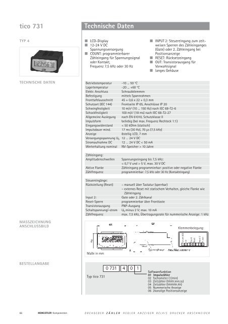 Technische Daten - sensor instruments