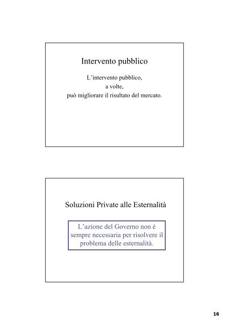 I fallimenti del mercato - Dipartimento di Economia e Statistica