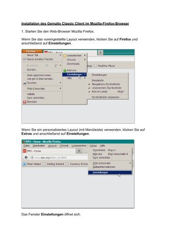 Installation von Gemalto/GemSAFE im Mozilla-Firefox ... - EPO