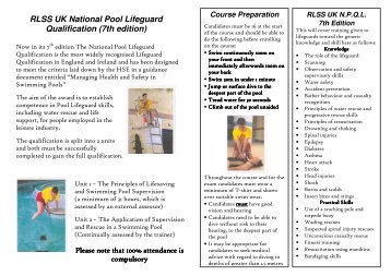 RLSS UK National Pool Lifeguard Qualification (7th edition)